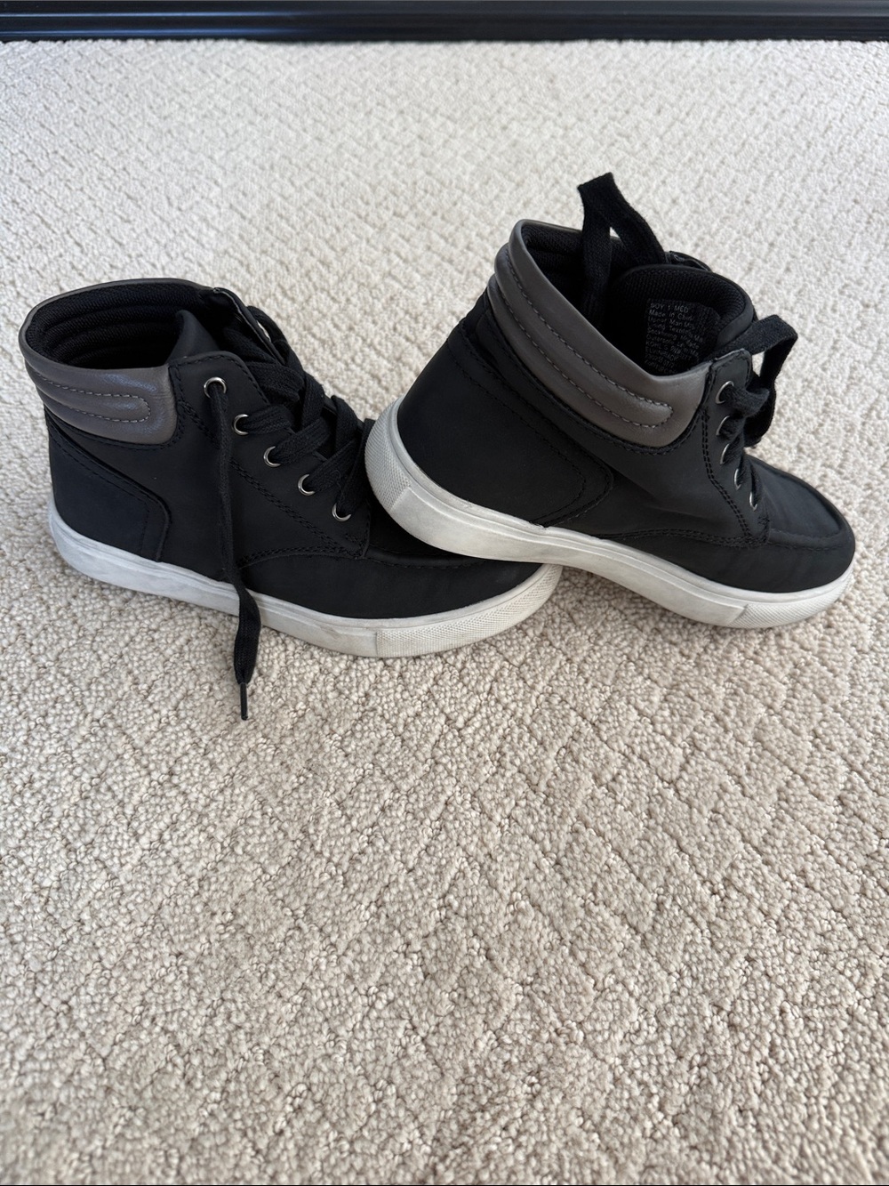 Sonoma Black and Gray Kids High-Top Boots
